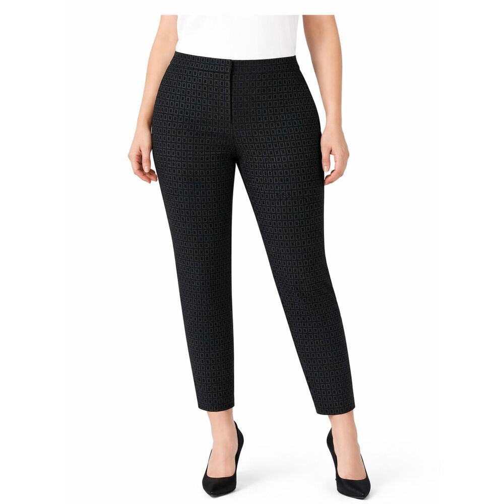Ellen Tracy Jacquard Dress Pants Size 14 Betty Slim Ankle NWT